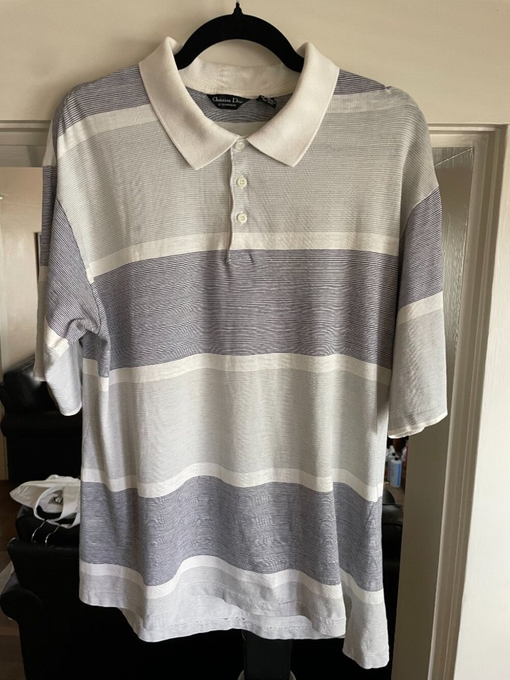 Vtg Christian Dior "Le Connaisseur" Stripe Polo - L